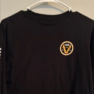 Vans Youth Large Black Long Sleeve with Gold Logo